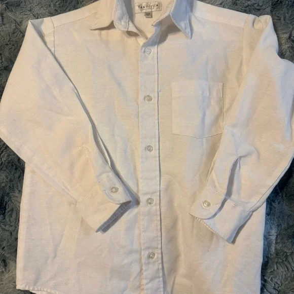 Van Heusen Kid’s White Button-Down Shirt Boys - Picture 1 of 2